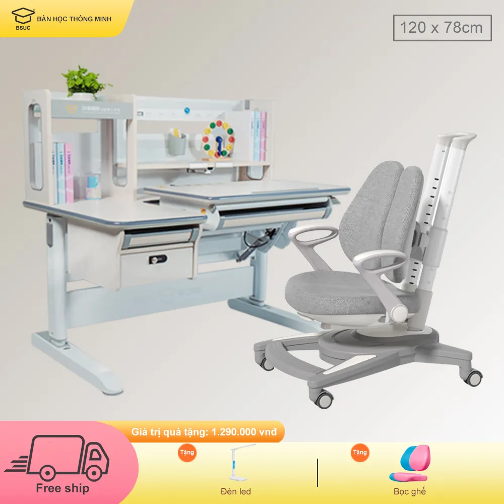 Bộ bàn học cho bé trai DRZ-12002 Pro và Ghế DRY-818