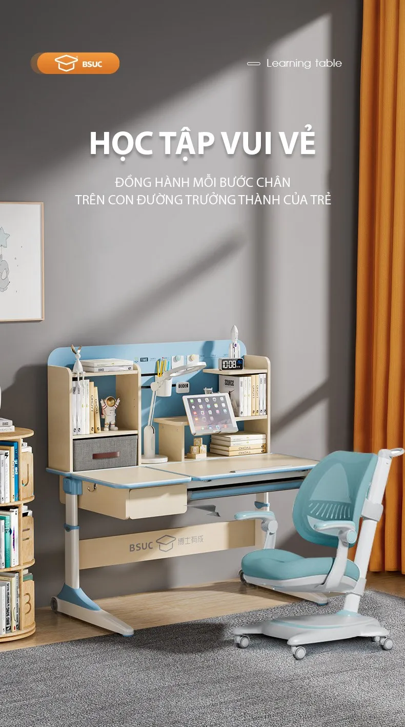 Bộ bàn học cho bé trai JXZ-120 và Ghế DA-1002V1 Bộ bàn học cho bé trai JXZ-120 và Ghế DA-1002V1