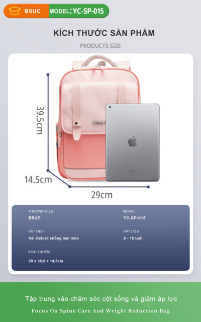 Kích Thước Balo Chống Gù YC SP 015